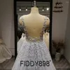 Party Dresses Fiddy898 Elegant Evening Long Straps Applique Pärled Floral Custom Made Prom Dress Train Vestido de Festa Longo