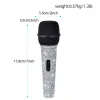 Microphones Microphone à la main en métal dynamique, strass clignotes clignotement décoré, pour chanter avec 9,85 pi xlr câble métal hkd01star