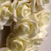 Flores decorativas W3JA Heart Flower Wreath White Rose Garlands artificiais para o limiar de porta