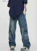 Frauen Jeans 2023 Roupa Y2K Strtwear Vintage Blue Baggy Cargo Jeanshose für Frauen Kleidung gerade Hip Hop Lady Denim Hosen Vaqueros Y240408