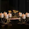 Ljusstakare modernt levande ljus hållare romantiska rekvisita järnpläterade lotus ljusstake middag stil dekoration bord kreativ heminredning