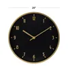 Wall Clocks 20" Round Indoor Black And Gold Analog Clock With Arabic Numbers Living Room Decoration Kitchen Office Use Design 2024