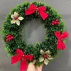 Dekorative Blumen 2pcs Weihnachtskranztür Hänge Rattan Veranstaltungsort Layout Dekorationen Garland für Home Party Decor 2024 Jahr