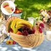 Dinnerware Sets Fruit Basket Household Storage Desk Tray Baskets Decor Imitation Rattan Holder For Kitchens Turkey Shape Woven