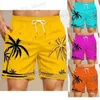 Heren shorts Summer Heren Shorts Snel drogen Hawaii Holiday Sports Swimming Trunks Fashion 3D Coconut TR Gedrukt Losse sportshorts 6XL T240408