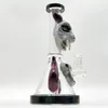 2024 HEADY BONG GLASS HANDCRAFT 20 cm 8 tum 3D Purple Horn Amin Figur Monster Variation Kind Hosah Water Pipe Bong Glass Bongs 14mm Bowl