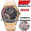 RRF th15412 Automatic Mechanical Mens Watch zx15468 Rainbow T Diamonds Bezel Frosted Gold Case Skeleton Dial Double Balance 316L S1279227