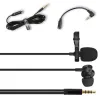 Mikrofoner Portable Clipon Lavalier Microphone + Earphone Mini Condenser Microphone For Phone PC Computer Audio 3,5 mm krage LAPEL MIC