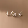 Stud-oorbellen Itsmos S925 Sterling Silver Vintage Synthetische Pearl V-vormige Franse Earstuds Elegante sieraden voor vrouwen