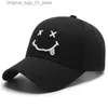 Gorras de pelota para hombre para mujer cara sonriente bordada bordada béisbol gat de algodón atacante sombrero de hop hop gorro de camioneta de verano al aire libre