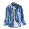 Men's Hoodies Denim Spring Shirt Long-sleeved Slim Korean Version The Trend Of All-match Outer Wear Lining Clothes Jacket