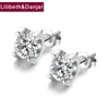 Pendientes de tachuelas Mujeres de arena 925 STERLING Silver 18K Plating Plating Moissanite Diamante Joyería Fina 2024 E01