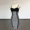 Vestido de noite vestido de moda feminina, tira de vestidos de baile de vestido midi jacquard