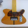 W magazynie Prince HS Anderson Hohner Madcat Mad Cat Flame Maple Top Back Yellow Electric Guitar Leopard Pickguard Bindin2463222