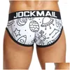 Calzoncillos Jockmail y Men Underwear Respirable Hombres impresos Impresión Cómoda Penis Gay CueCa Masculino pantalones cortos Drop entrega dh5ny