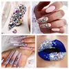 Blandad AB Glass Crystal Diamond Flat Rhinestone Nail Art Decoration Fingers 21 Grid Box Nails Accessories Set With 1 Pick Up Pen 240401