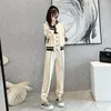 Work Dresses Pants Long Sleeve Jacket Top Women's Tracksuit Sporty In Matching Sets Two Piece Set For Women Lace-up Legging