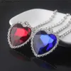 Anhänger Halsketten homemovieocean Herz Halsketten -Lovebluered Crystal Pendantwomens Hochzeit Schmuck Geschenke240408