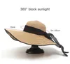 Wide Brim Hats Bucket Hats Women Summer Beach Travel Straw Hat Korean Seaside Big Hat Brim Sunblock Sunshade Holiday Foldable Fashion Big Cool Hat 240407