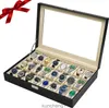 Artilife 24 slot watch box per custodie menwatch per menwatch vela caseglass toppu in pelle collezione di archiviazione organizzatore di gioielli organizzatore di orologi con r con r