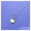 Pendant Necklaces Designer Necklace Luxury Jewlery For Women Womens Jewelry Classic Stainless Steel Heart Shaped Key Drop Delivery Pen Dho9D