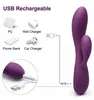 PlusOne Dual Rabbit Vibrator för kvinnor - Tillverkad av kroppssäker silikon helt vattentät USB -laddningsbar dubbla vibrerande massager med 10 vibrationsinställningar