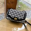 Сумки на плечах Houndstooth Bag 2024 Женский INS Messenger осень/зимний квадрат с двойным использованием