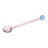 Spoons Grade Silicon Glass Spoon Stirring Stick Shovel Coffee Milk Tea Dessert Yellow