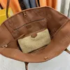 Raffias Tote Designer Large Petit Bucket Bag Summer Strawbag Lady Luxury Handbag Beach Straw Woven Shopping Totes 2 Pieces Sets