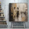 Abstract moderne vrouw wandelen op straat olie schilderij handgemaakte straat scape canvas muurkunst voor woonkamer thuis schilderijen kantoor decor