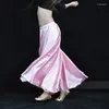 STAGE SATIN Long Jupe Dance Professional Dancewear Full 360 Circle Swing Decoration