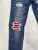 Erkek Kot Pantolon Erkek Kış Uzun Pantolon Erkek Denim Pantolon Delik Sıçrayan Boya Çıkartma Elastikiyeti Elastikiyet Rozeti
