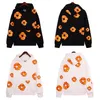 Demin Teers Flower Hoodie Mens Designer Hoodies Hoodys Women Clothover ärmlös O-hals Brev tryckt överrockat Streetwear Kläddesigner Hoodie Man Man