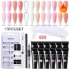 Gel UR SUGAR 15ml Extension Nail Gel Set Kits Quickly Building Finger Prolong Construction Gel 6W UV LED Lamp Manicure Tools Set