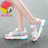 Zapatillas de zapatillas de moda Sandalias Rainbow Sole para niños Zapatos de playa 2021 Nuevas sandalias para niños para niñas Princesa cuero zapatos casuales