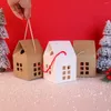 Enveloppe cadeau 5 / 10pcs House House Shape Candy Boîtes Kraft Paper Emballage Board Bookie Packaging Sac Année