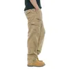 Mense Casual Cargo Pants Zipper Multi-Pocket Tactical Military Army Straight Loose Trousers Male Overalls Elastic Waist Pants 240403