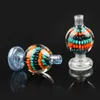 New Color Flower Pattern Carb Cap Glass Bubbler Smoking Accessories For Beveled Edge Quartz Banger Nails Water Bongs Dab Rigs G152