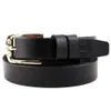 2.5cm Women's Top Layer Cowhide Buckle Belt, Korean Version Fashionable and Trendy Leather Thin Waist Belt