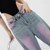 Frauen Jeans Y2K Harajuku High Taille Vintage Loose Hosen Amerikaner Retro Streetwear Weitbein Baggy Krawatte Dye Denimhose N07