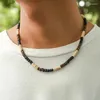 Chains Bohemian Style Men's Wooden Bead Necklace Trendy High-end Niche Beaded Coconut Clavicle Chain