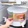 Vattenflaskor 5.1L kylskåp kall pitcher vattenkokare med kran dryck dispenser 360 ° roterbar juice kanna dryck