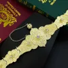 Sunspicems Chic Crystal Caucasus Belt Nit dla kobiet sukienki ślubne ulżywowate Łańcuch Flower Talia Retro Gold Kolor Body Biżuter 240401