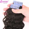 Klebeband in menschlichem Haar Wasserwelle Remy Curly Hair Tape Ins European Remy Haarhaut Schusskleber 20pcs 2GPC 240408