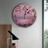 Orologi da parete Lago Cherry Blossom Acqua superficie dell'acqua rosa Orologio da sogno Soggio