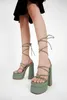 Шикарная весенняя платформа римских сандалий на высоких каблуках высокие сандалии летние сандальные шлепанцы с купальными каблуками лодыжки.