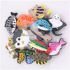 Acessórios para peças de sapatos MOQ 20pcs PVC Deep Sea Fish Charms Sandals Sapatos Decoração Ornamentos de Slipper Drop Deliver