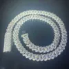 Chaîne de liaison cubaine 2 rangées 10 mm de large Vvs D Color Moissanite Sterling Silver 925 Bracelet cubain et collier pour le style hip hop