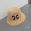 Designer Bucket for Women Straw Fashion Hand Woven Cap Mens Summer Caps Beach Big Brim Hats Sun Buckets Hat