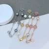 Luxo TB Brand Letters Designer Bracelets 18K Geometria de prata dourada brilho Crystal Bling Diamond Pearl Beads Link Chain Chain Bracelet Jeia